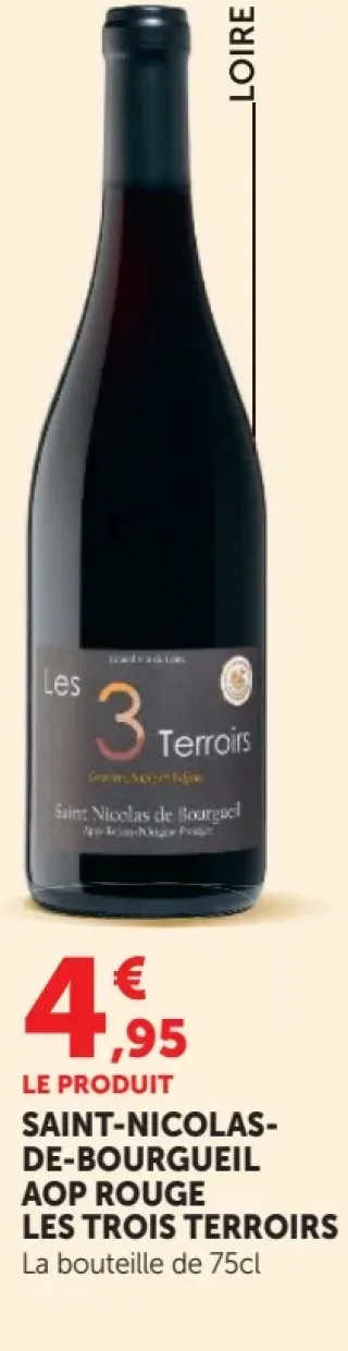 Vin rouge Saint-Nicolas-de-Bourgueil AOP Rouge Les Trois Terroirs