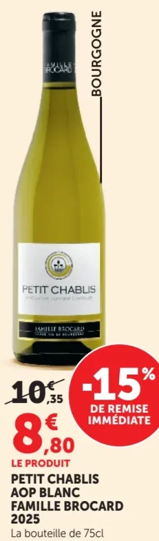PETIT CHABLIS AOP BLANC FAMILLE BROCARD 2025