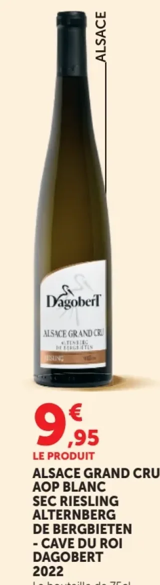 Alsace Grand Cru AOP Blanc Sec Riesling Altenberg de Bergbieten - Cave du Roi Dagobert 2022
