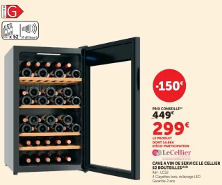 Cave à vin de service Le Cellier 52 bouteilles