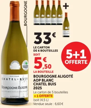 Vin blanc Bourgogne Aligoté AOP Chatel Buis