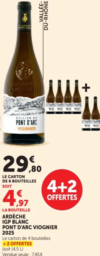 Vin blanc Ardèche IGP Viognier Cellier du Pont d'Arc