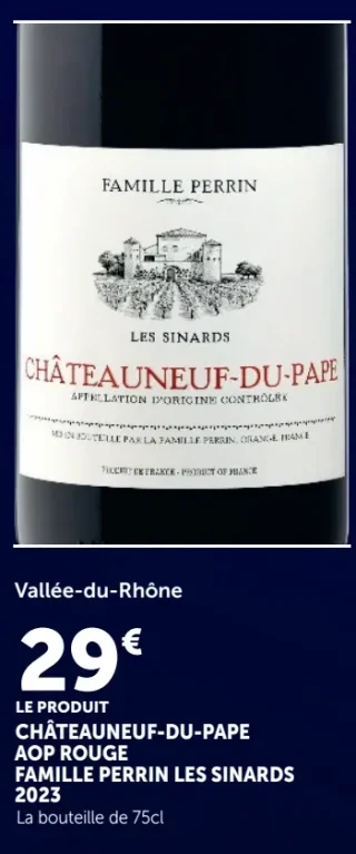 CHÂTEAUNEUF-DU-PAPE AOP ROUGE FAMILLE PERRIN LES SINARDS 2023