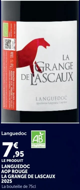 Vin rouge AOP Languedoc La Grange de Lascaux 2023