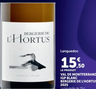 Val de Montferrand IGP Blanc Bergerie de L'Hortus 2025