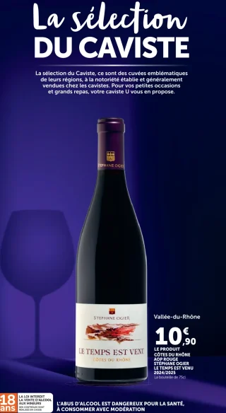 Vin rouge Côtes du Rhône AOP Stéphane Ogier Le Temps Est Venu 2024/2025