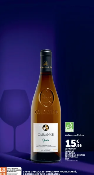 Vin blanc Cairanne AOP Domaine Les Chemins de Sève Opale 2024