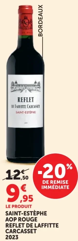Vin rouge Saint-Estèphe AOP Reflet de Laffitte Carcasset 2023