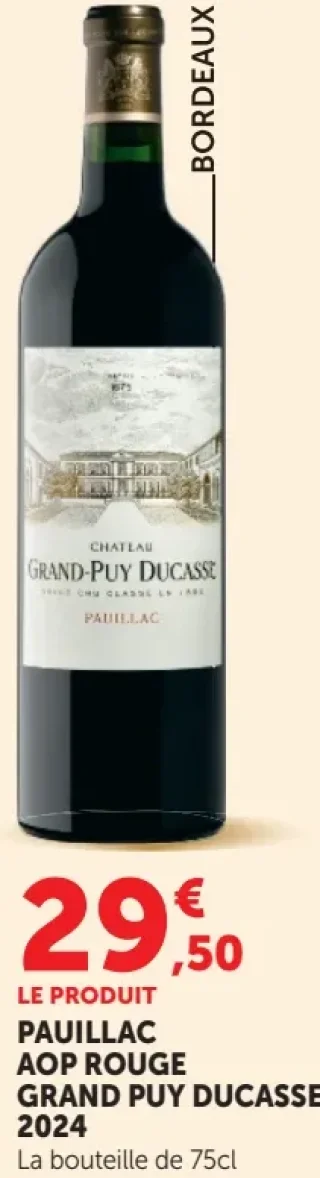 Vin rouge Pauillac AOP Grand Puy Ducasse 2024
