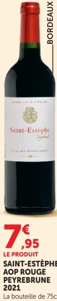 Vin rouge Saint-Estèphe AOP Peyrebrune 2021