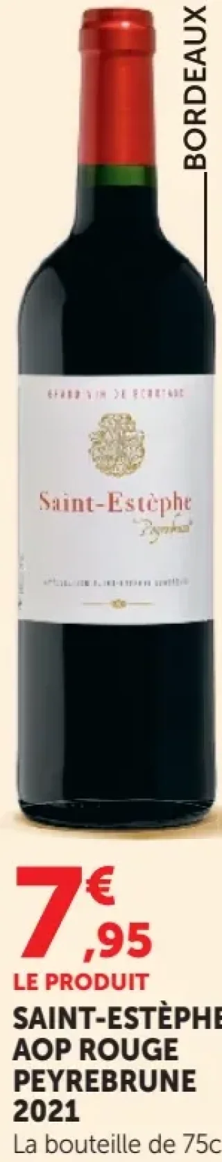 Vin rouge Saint-Estèphe AOP Peyrebrune 2021