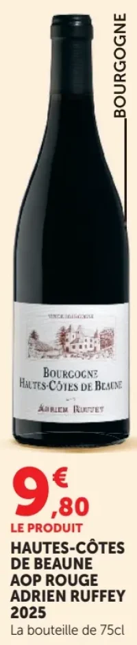 Vin rouge Bourgogne Hautes-Côtes de Beaune AOP Rouge Adrien Ruffey 2025