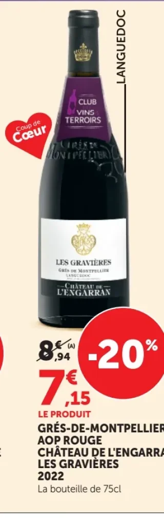 Château de l'Engarran Les Gravières Grés-de-Montpellier AOP Rouge 2022
