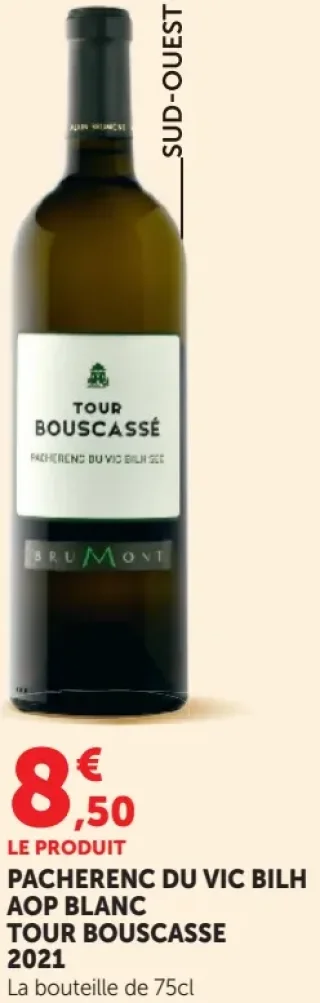 PACHERENC DU VIC BILH AOP BLANC TOUR BOUSCASSE 2021 La bouteille de 75cl