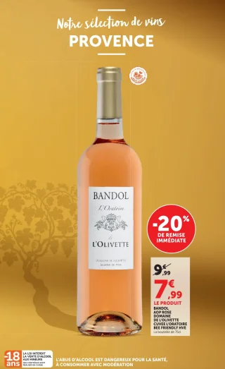 Bandol AOP Rosé Domaine de l'Olivette Cuvée L'Oratoire Bee Friendly HVE