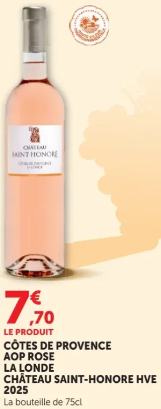 CÔTES DE PROVENCE AOP ROSE LA LONDE CHÂTEAU SAINT-HONORE HVE 2025