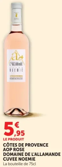 CÔTES DE PROVENCE AOP ROSE DOMAINE DE L'ALLEMANDE CUVEE NOEMIE