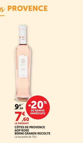 Côtes de Provence AOP Rose Berne Grande Recolte