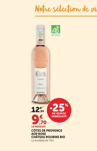 Côtes de Provence AOP Rose Château Roubine Bio