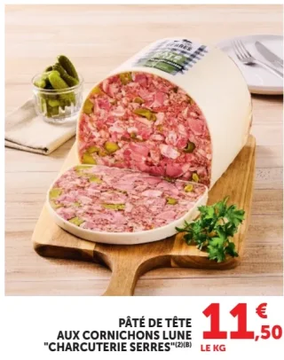 Pâté de tête aux cornichons lune "Charcuterie Serres"