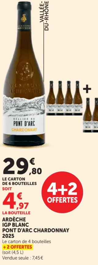 PONT D'ARC CHARDONNAY ARDÈCHE IGP BLANC 2025