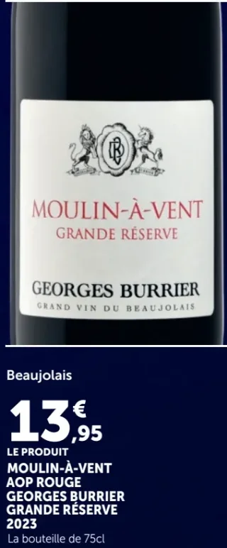 Moulin-À-Vent AOP Rouge Georges Burrier Grande Réserve 2023