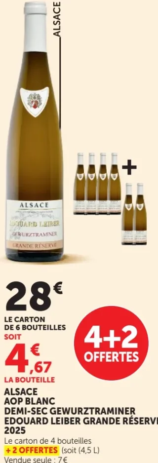 Alsace AOP Blanc Demi-Sec Gewurztraminer Edouard Leiber Grande Réserve 2025