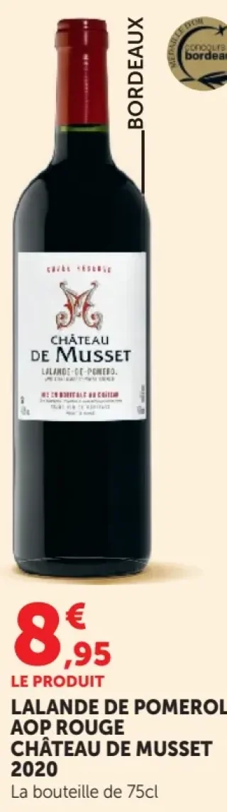 LALANDE DE POMEROL AOP ROUGE CHÂTEAU DE MUSSET 2020