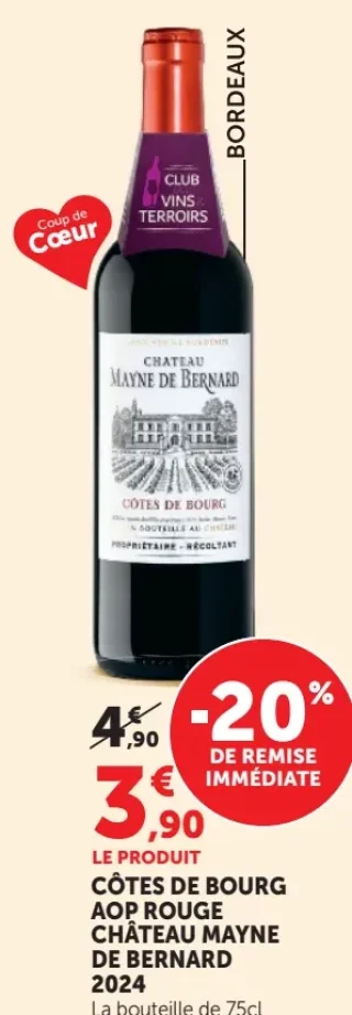 CÔTES DE BOURG AOP ROUGE CHÂTEAU MAYNE DE BERNARD 2024
