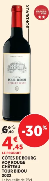 CÔTES DE BOURG AOP ROUGE CHÂTEAU TOUR BIDOU 2022
