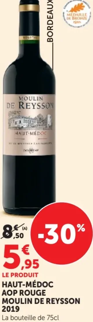 HAUT-MÉDOC AOP ROUGE MOULIN DE REYSSON 2019