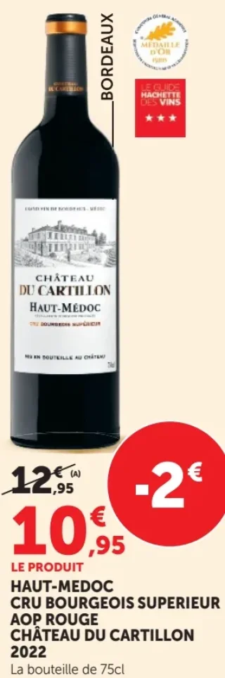 HAUT-MÉDOC CRU BOURGEOIS SUPERIEUR AOP ROUGE CHÂTEAU DU CARTILLON 2022