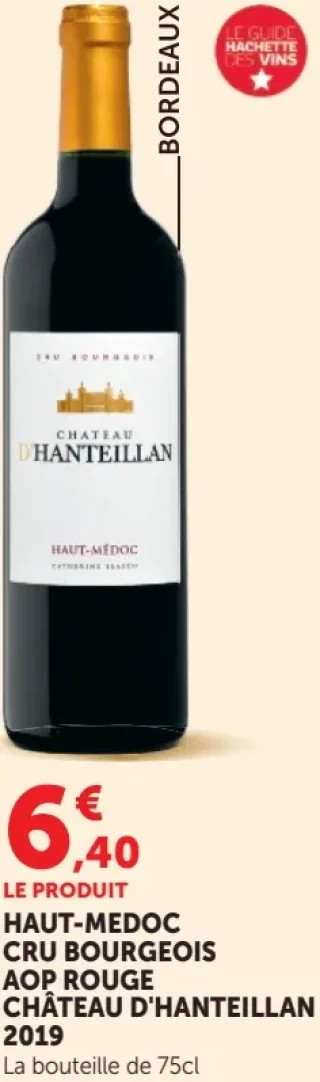 HAUT-MÉDOC CRU BOURGEOIS AOP ROUGE CHÂTEAU D'HANTEILLAN 2019