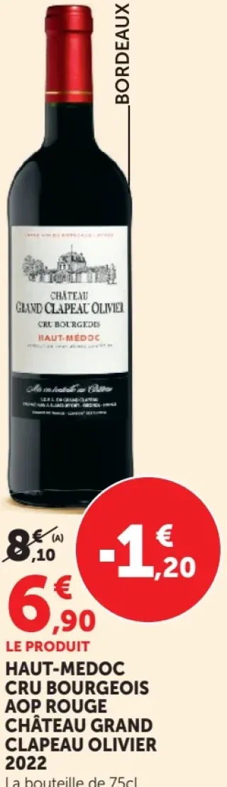 HAUT-MÉDOC CRU BOURGEOIS AOP ROUGE CHÂTEAU GRAND CLAPEAU OLIVIER 2022