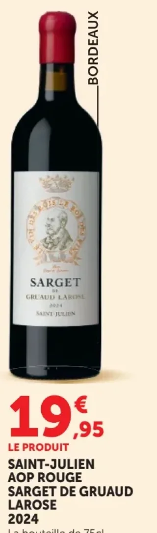 Saint-Julien AOP Rouge Sarget de Gruaud Larose 2024