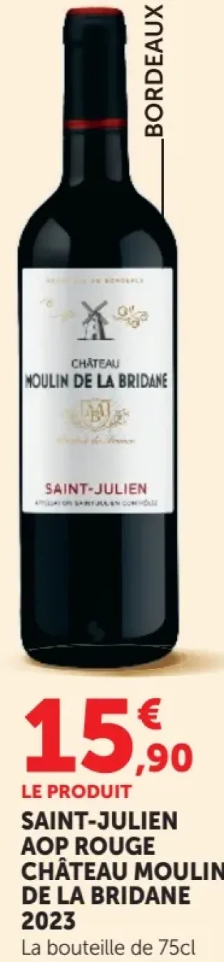 Saint-Julien AOP Rouge Château Moulin de la Bridane 2023