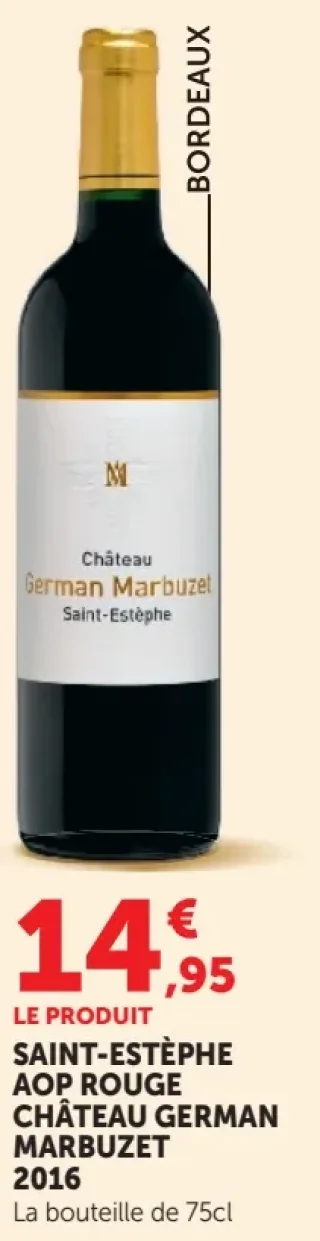 Saint-Estèphe AOP Rouge Château German Marbuzet 2016