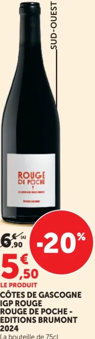 Côtes de Gascogne IGP Rouge Rouge de Poche - Editions Brumont 2024