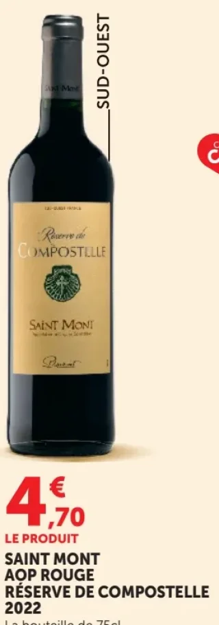 Saint Mont AOP Rouge Réserve de Compostelle 2022
