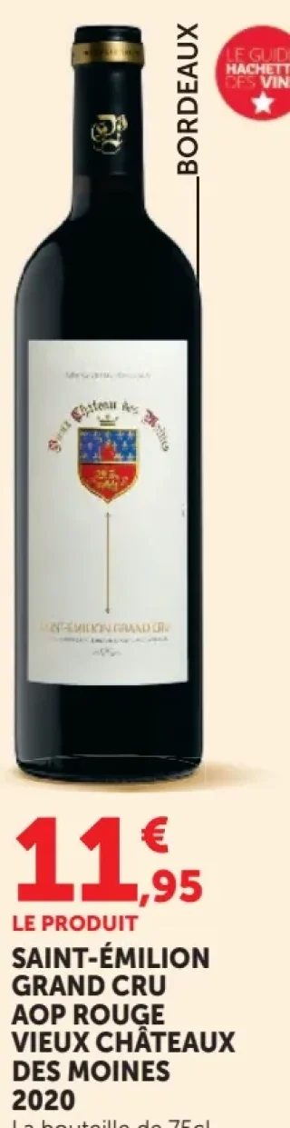 Saint-Émilion Grand Cru AOP Rouge Vieux Châteaux Des Moines 2020