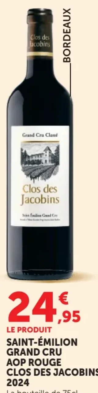 Saint-Émilion Grand Cru AOP Rouge Clos Des Jacobins 2024