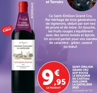 SAINT-ÉMILION GRAND CRU AOP ROUGE LE BENJAMIN DU CHÂTEAU LA GAFFELIÈRE 2023