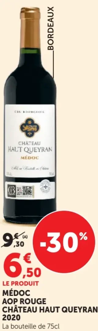 MÉDOC AOP ROUGE CHÂTEAU HAUT QUEYRAN 2020