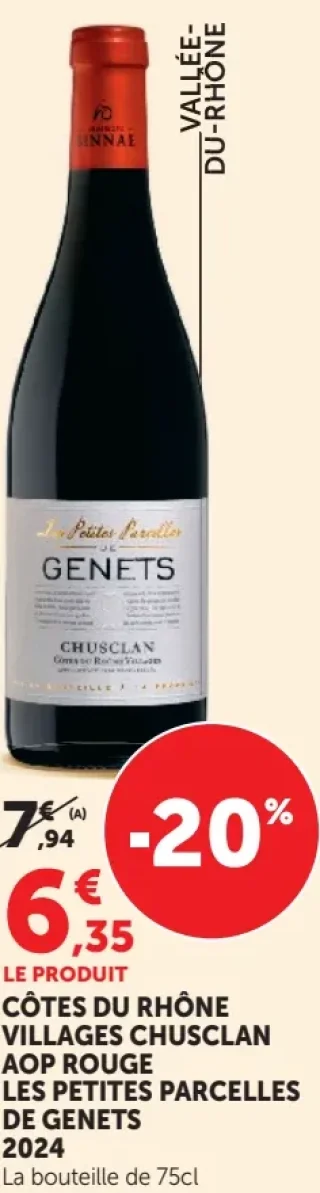 CÔTES DU RHÔNE VILLAGES CHUSCLAN AOP ROUGE LES PETITES PARCELLES DE GENETS 2024