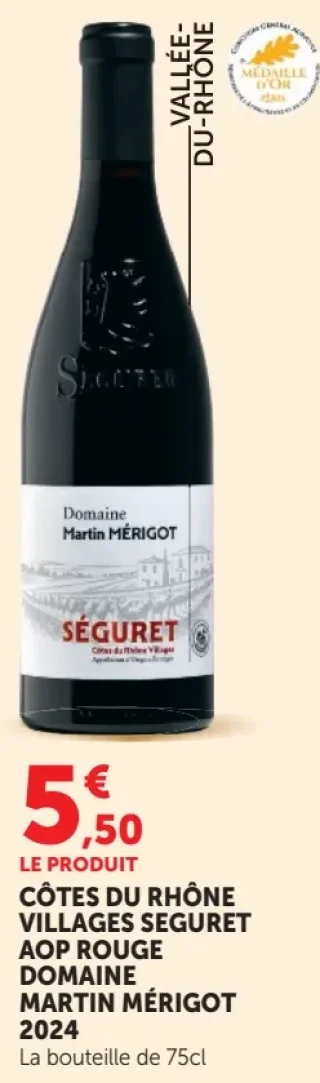 CÔTES DU RHÔNE VILLAGES SEGURET AOP ROUGE DOMAINE MARTIN MÉRIGOT 2024