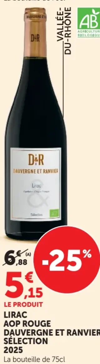 LIRAC AOP ROUGE DAUVERGNE ET RANVIER SÉLECTION 2025