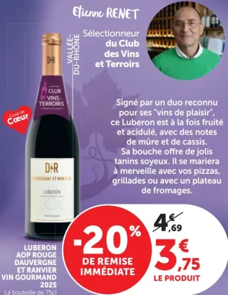 LUBERON AOP ROUGE DAUVERGNE ET RANVIER VIN GOURMAND 2025