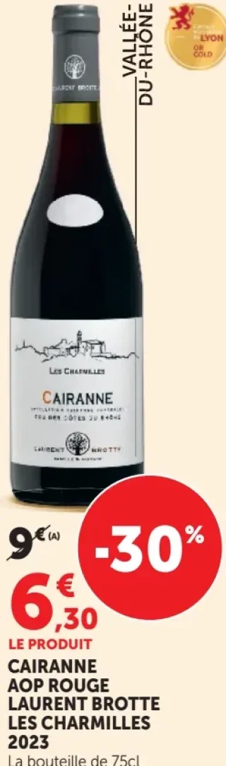 CAIRANNE AOP ROUGE LAURENT BROTTE LES CHARMILLES 2023