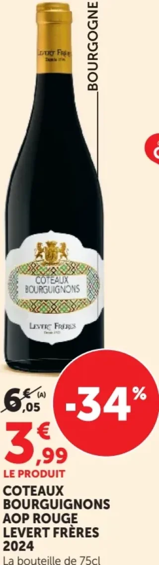 Coteaux Bourguignons AOP Rouge Levert Frères 2024