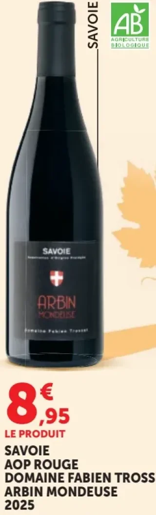 SAVOIE AOP ROUGE DOMAINE FABIEN TROSSET ARBIN MONDEUSE 2025